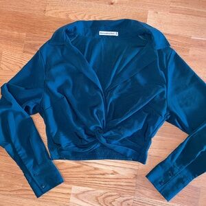 Abercrombie & Fitch Teal Wrap cropped Top